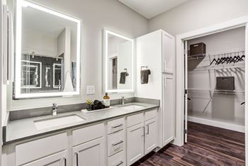 Back lit bathroom mirrors